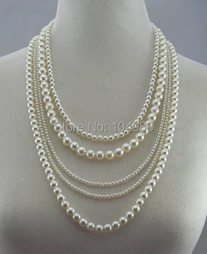 

FREE SHIPPING Style P03 Women Fashion Five Layers Imitation Pearls Necklace Beads Necklace&Pendants Jewelry