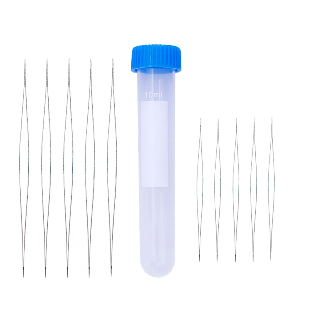 

10 Pieces Steel Large Big Eye Collapsible Embroidery Beading Needle Thread Sewing Needles Assorted Size