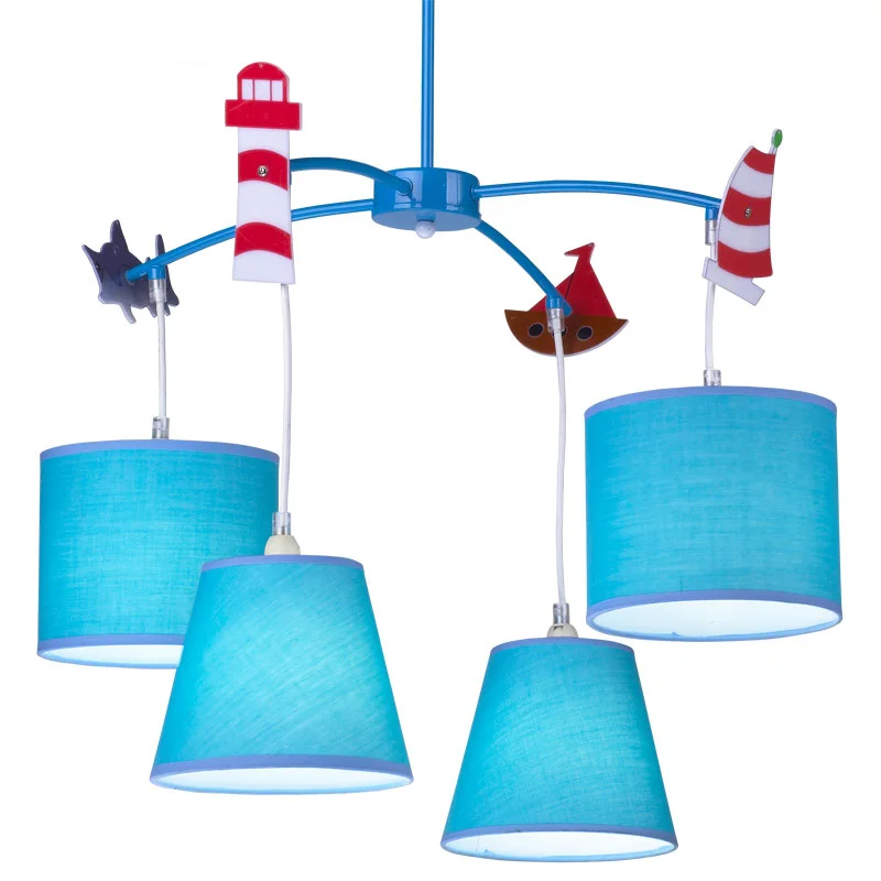 Simple Fabric Children's Pendant Lights Creative Bedroom Hanging Lamp Boy Girl Room Pendant Light Fixtures