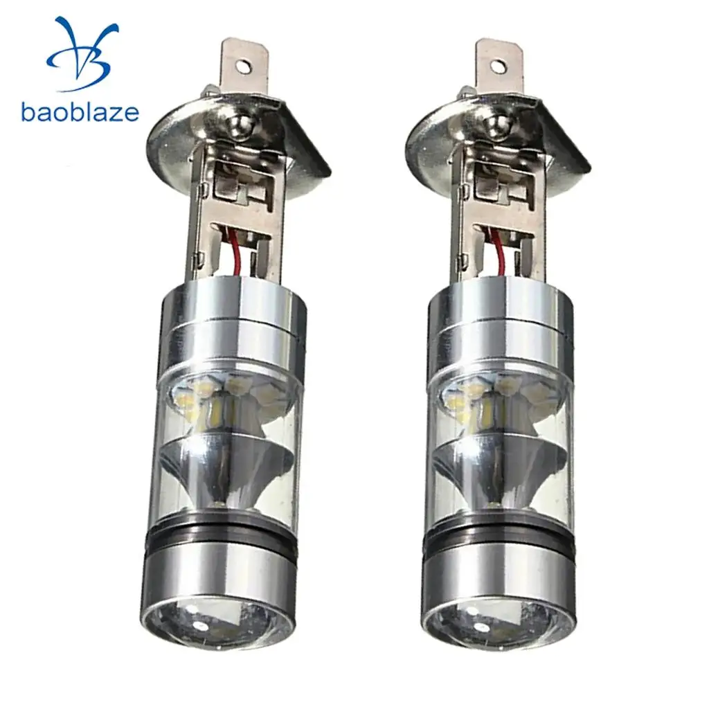 2X H1 10000K 100W Светодиодный 20SMD проектор противотуманный дальнего света лампа авто
