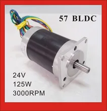 Free Shipping! 24V 57 Brushless DC Motor 125W 3000rpm 0.4N.m (55.6oz-in) Square Flange Frame leadshine 180w dc servo motor brushless 57bl180d 1000 acs806 brushless controller circular flange 7a 0 57nm 3000rpm 20 80vdc new