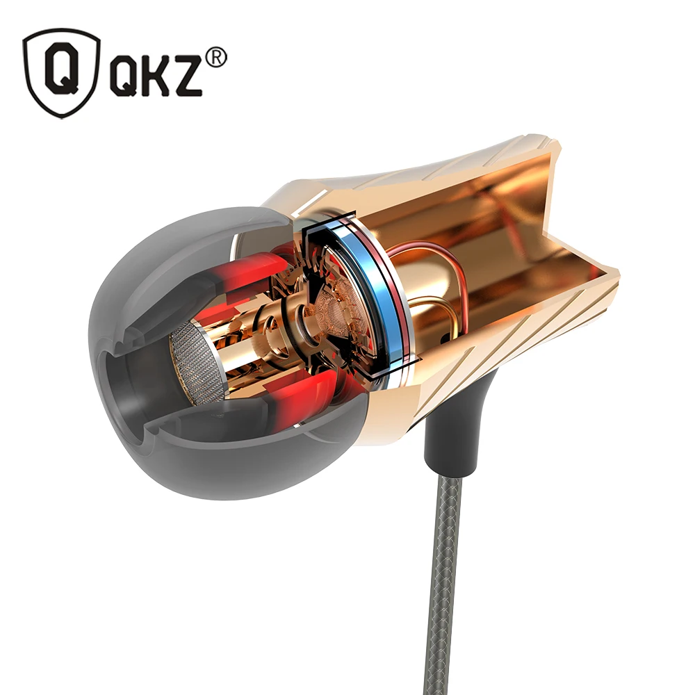 

100% Original Earphone QKZ DM3 Luxury Stereo Earphones Headset 3.5mm In Ear Earphone With Mic For iPhone Samsung And MP3 DJ HTC