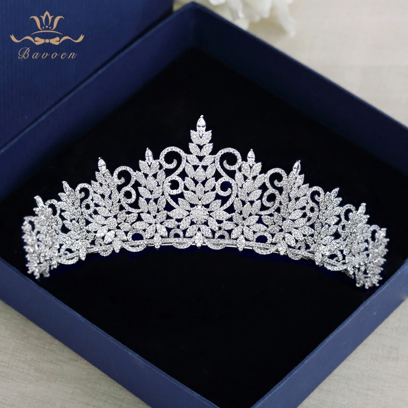 

Royal Princess Silver Crystal Wedding Hairbands Brides Full Zircon Tiaras Crowns Evening Headpieces Hair Accessories