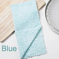 Трендовое домашнее кухонное полотенце супер абсорбент чистая ткань салфетка для раковины коралловый флис чистящее полотенце s бытовые чистящие инструменты - Цвет: Blue