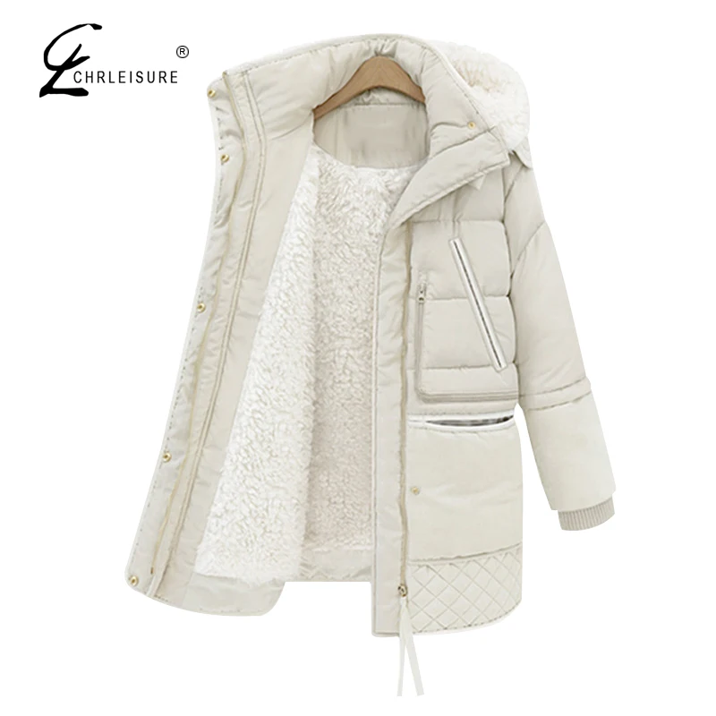 CHRLEISURE Fashion Winter Jacket Women Parka Plus Size Warm Coat Female Hooded Thick Outerwear Parkas 2017 S-3XL 2 Colors