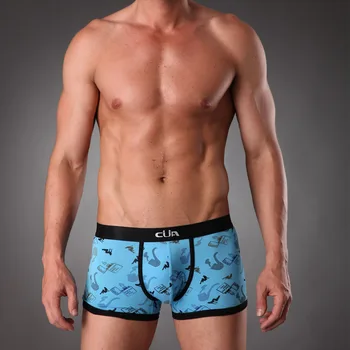 

Cua male elastic flat feet panties print modal boyleg men boxer 1111901