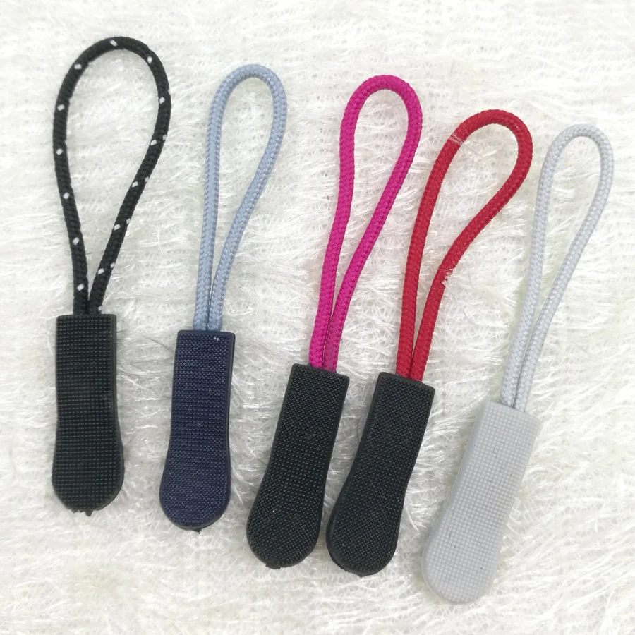10pcs Pack Cord Zipper Pull Strap Lariat Black Camping Tactical