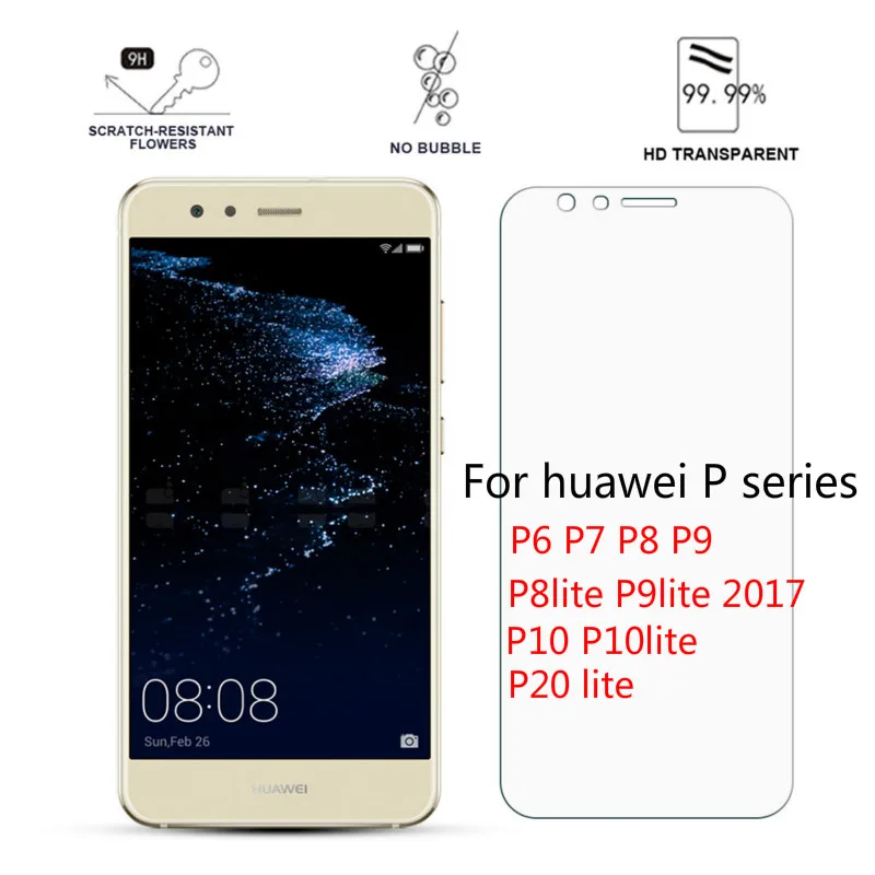 Закаленное стекло 2.5D 9H для Huawei p10 lite P6 P7 P8 P9 P20 Защитная пленка экрана P8Lite P9Lite 2017 P10