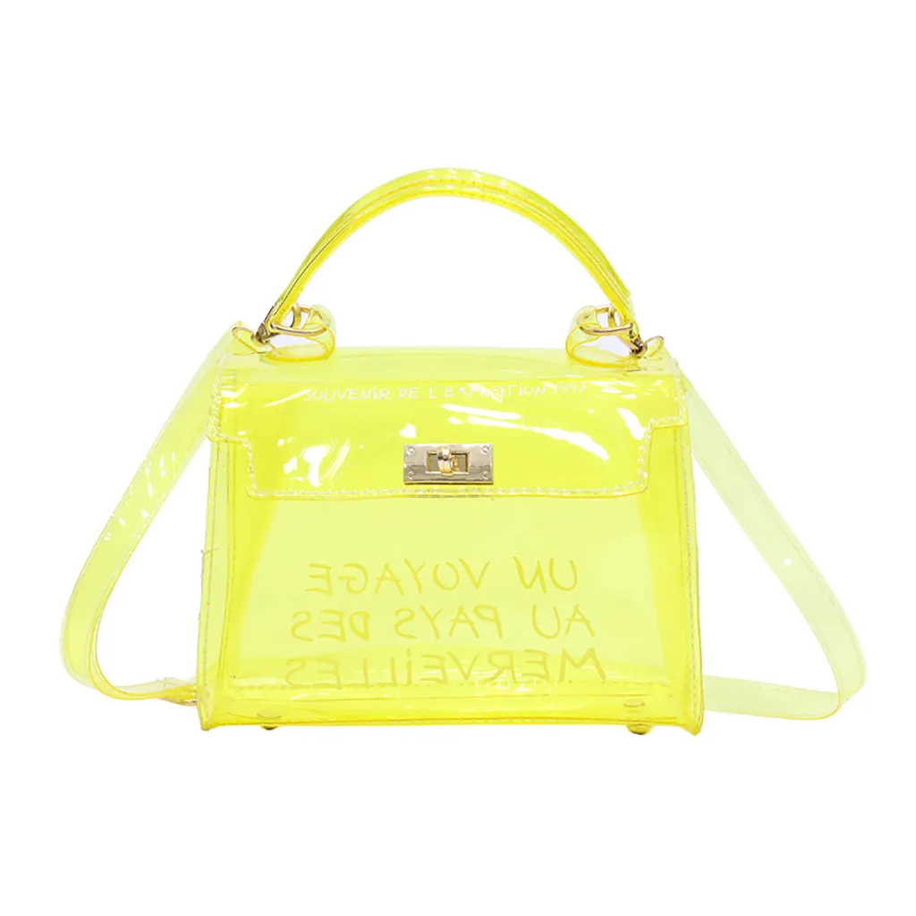 

Women Bags Fashion Transparent Shoulder Jelly Messenger Solid Color Handbag sac main femme torebka damska shopper woman bag