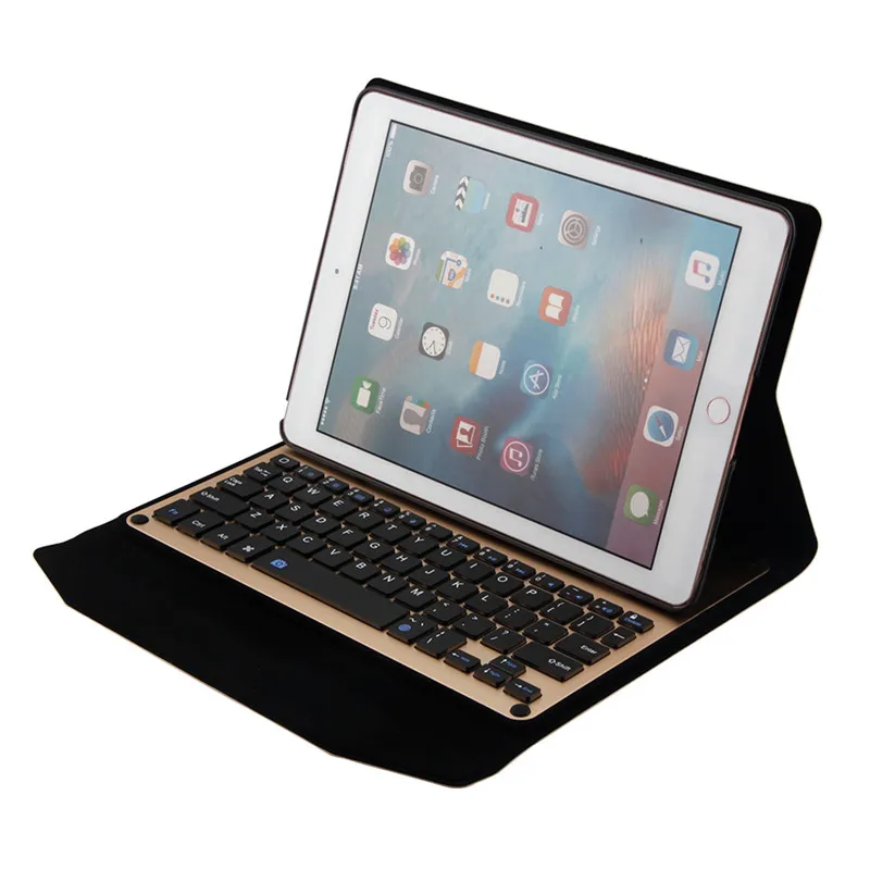 Роскошный чехол для iPad Pro 9 7 Air 1 2 Тонкий Смарт кожаный планшета + алюминиевая Bluetooth
