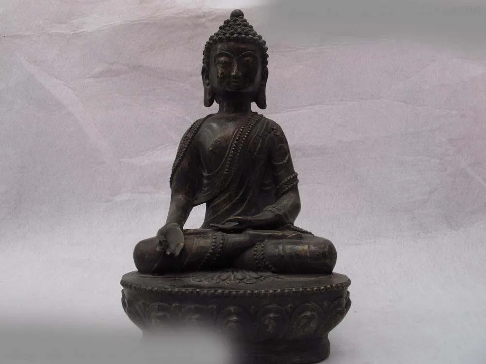 

11 Tibet buddhism temple bronze copper lotus flower Shakyamuni tathagata buddha SD 506