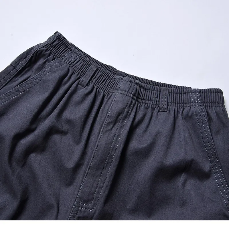 Большие мужские брюки осень зима толстые размера плюс брюки комбинезоны брюки карго мужские хлопковые повседневные Прямые брюки с эластичной резинкой на талии большие размеры