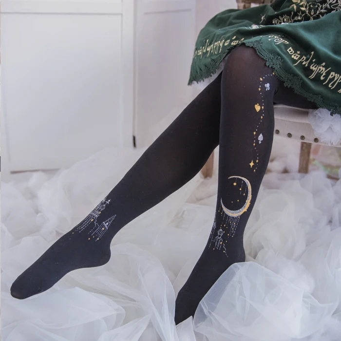 

Japanese Lolita Girls Sailor Moon Stars Pattern Women Legging Castle in the Sky kawaii Warm Pantyhose Silk Stockings Leggings