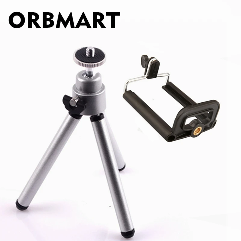 

ORBMART Mini Tripod For Xiaomi Lenovo iPhone 4s 5 5s 5se 6 6s Plus Samsung S7 S6 Edge S5 Note 5 4 With Cellphone Clip