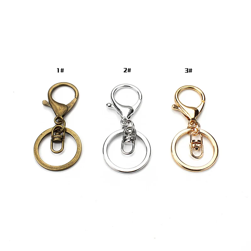 

5pc Bronze rhodium gold lobster Clasp Clips Key Hook Keychain Split Key Ring Findings Clasps For Keychains Making
