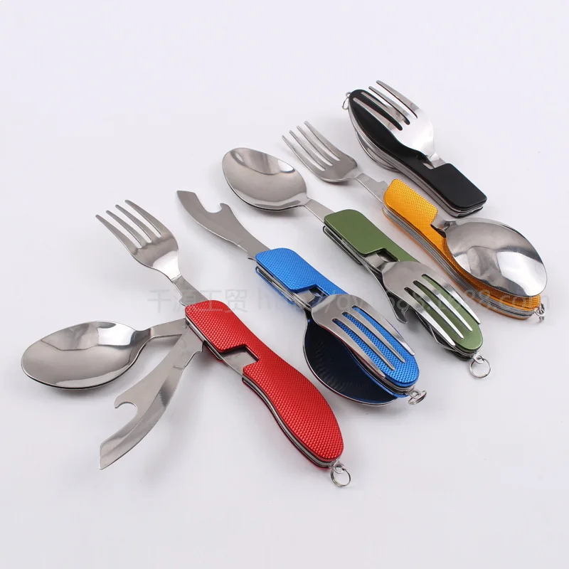 1pcs Multifunction Folding Knife/Fork Combination Knife Outdoor Camping