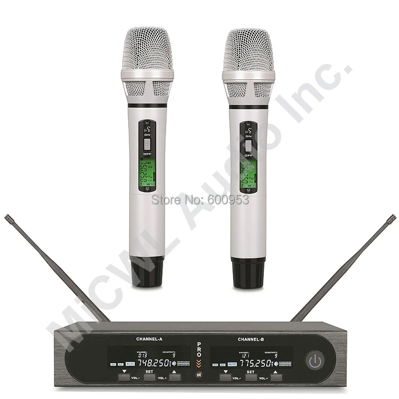 MiCWL Pro SKM9000 2x100 канальный белый черный беспроводной микрофон системы