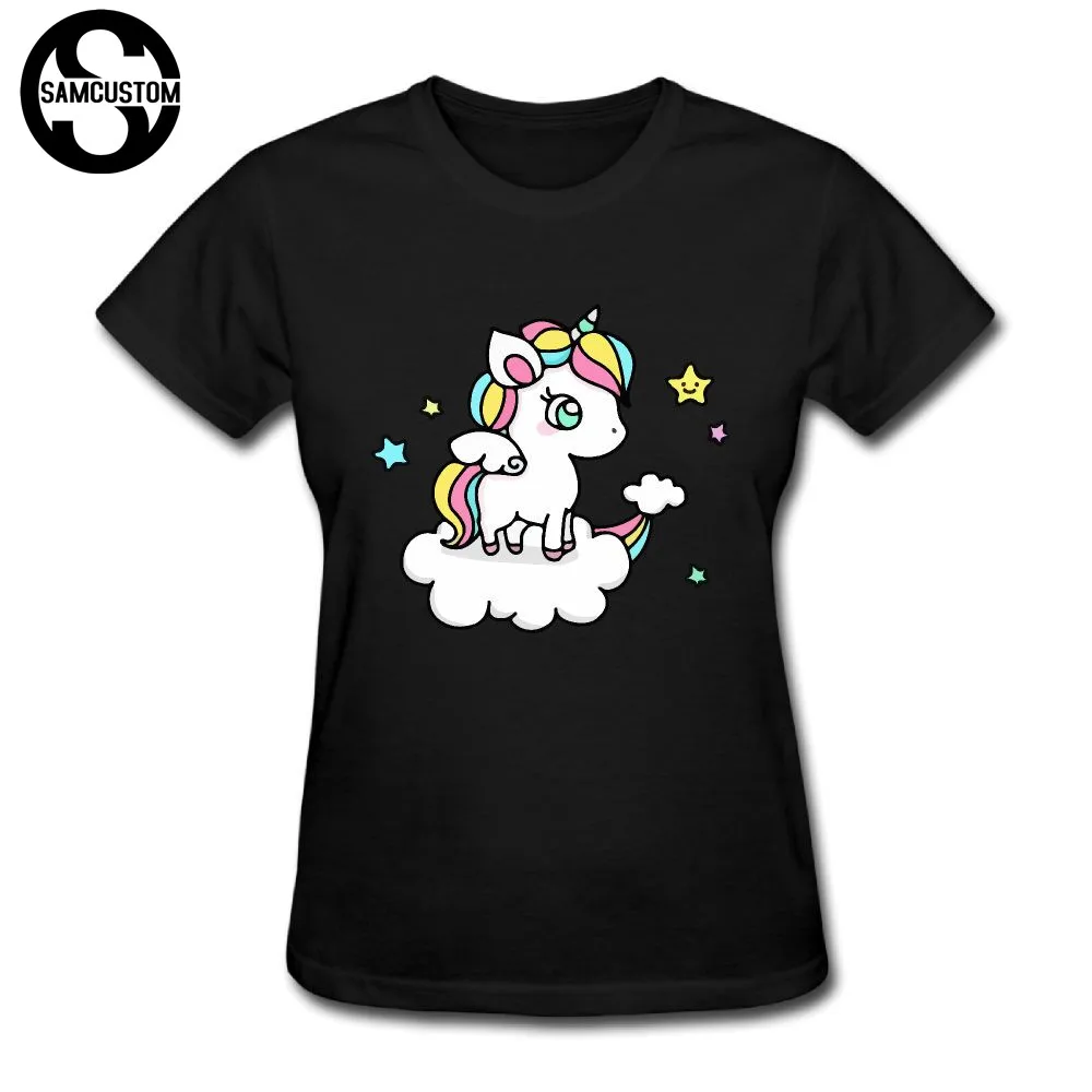 SAMCUSTOM Unicorn will fly футболки для женщин Harajuku Забавный продукт повседневные женские