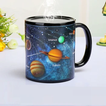 

Ceramic Coffee Mug Solar Color Changing Mug 330ml Creative Coffee Cup Portable Tea Cup Porcelain Travel Mugs and Gifts Cups