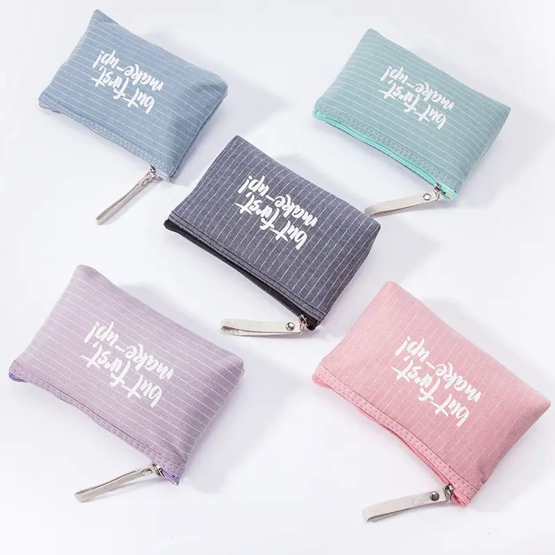 Simple Letter Canvas Makeup Beauty Bag Storage Multifunction Make Up Travel Bag Women Portable Zipper Cosmetic Bag Necessarie