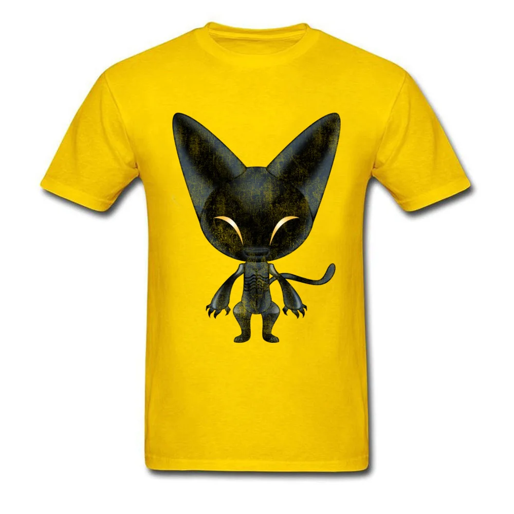 HW Cat Black Birthday Summer Pure Cotton Round Collar Boy Tops & Tees Crazy Sweatshirts Coupons Short Sleeve T-Shirt HW Cat Black yellow