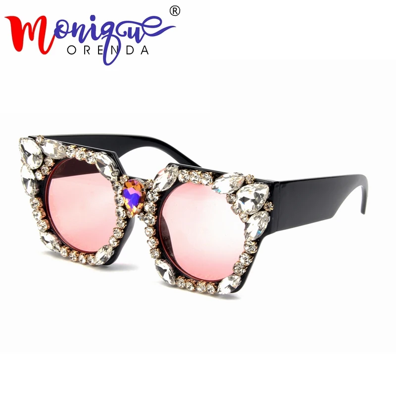 

2018 Newest Oversized Square Sunglasses Women Luxury Brand Designer Rhinestone Sun Glasses Female Vintage Shades Eyewear UV400
