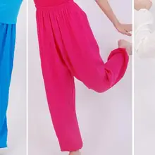 13 цветов, летние хлопковые штаны унисекс для детей и взрослых, Тай Чи, кунг-фу штаны для единоборств розовый/серый/синий/зеленый