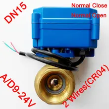 1/" электрический клапан из латуни, переменного тока/DC9-24V клапан электродвигателя с 2 проводами(CR04), DN15 электрический клапан с питанием от возврата