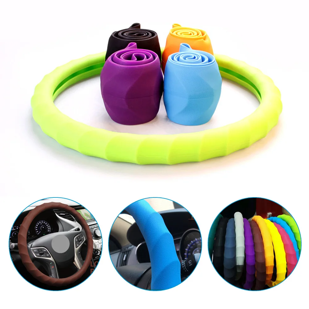 38cm Silicone Car Steering Wheel Cover Universal Auto Accessories