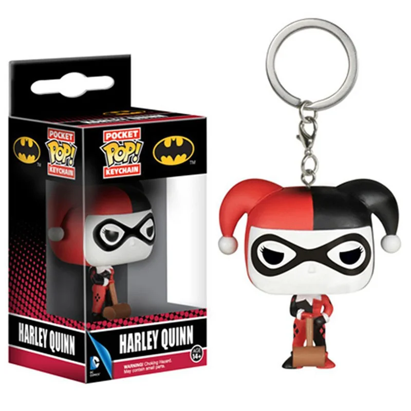 FUNKO POP Suicide Squad Harley Quinn The Joker keychain toy doll pvc action Figure Collection Toys for children with retail box