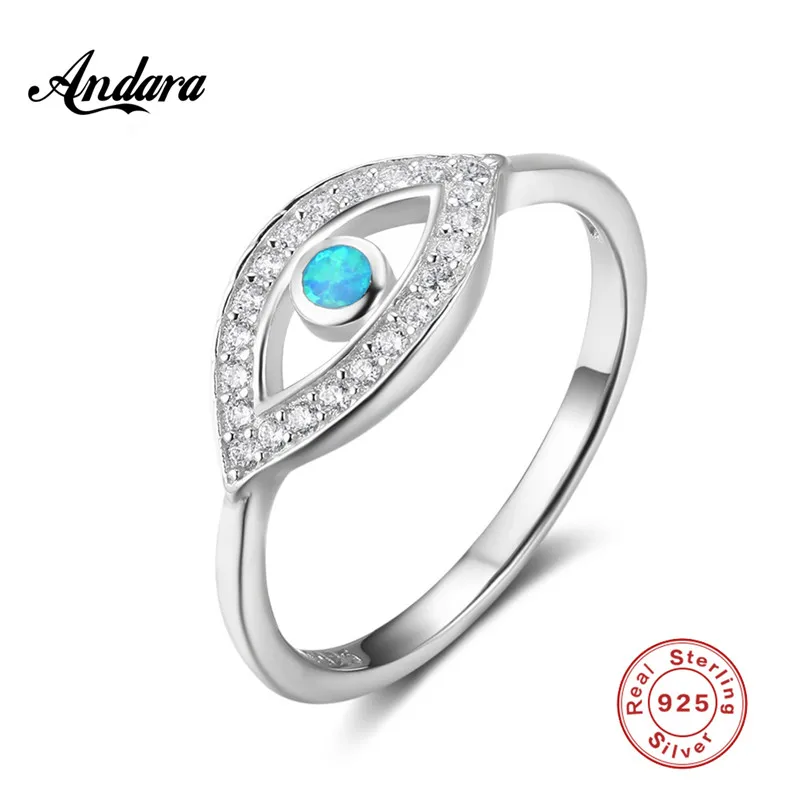 

Real 925 Silver Ring Women's Wedding Anniversary Blue eye Jewelery Ring
