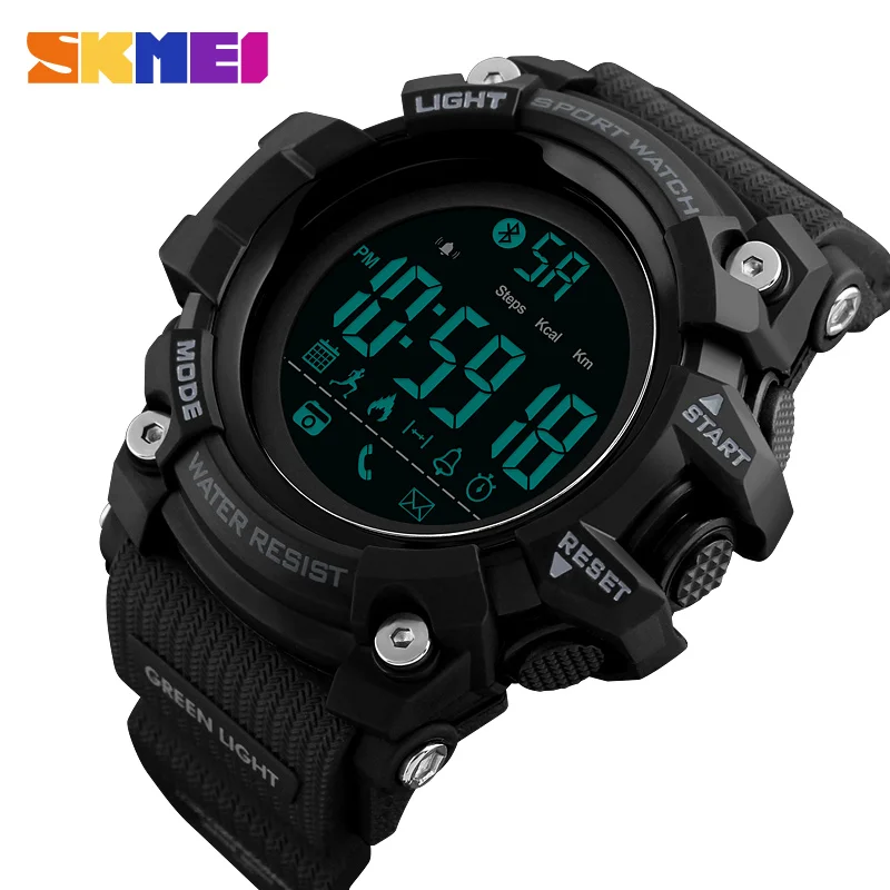 

SKMEI Smart Bluetooth Watch for Android Fitness Tracker Message Call Reminder Photography Wristwatch Auto Date Alarm Clock