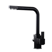 Black Water Filter Kitchen Faucets Deck Mount Mixer Tap 360 Degree Rotation with Water Purification Features Kitchen Mixer Tap