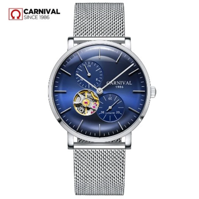 Ультратонкие автоматические механические часы tourbillon мужские водонепроницаемые
