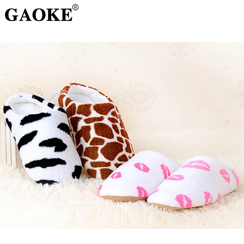

2019 Winter Woman Slippers Woman Shoes Soft Plush Indoor Home Furry Slippers Woman Warm Shoes For Bedroom Couple Winter Slippers