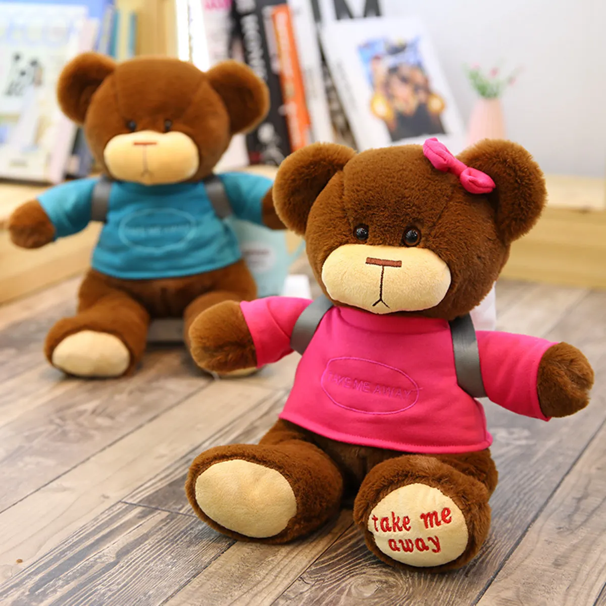 Cute Soft Brown Teddy Dressing Bear Backpack Plush Toy Stuffed Animal For Girls Kids Lover Best Christmas/birthday Gift