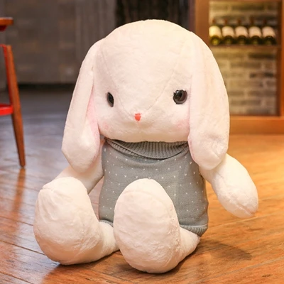 Dorimytrader cute rabbit plush toy lop rabbit sweater white rabbit doll children doll girl birthday gift 39inch 100cm DY50646