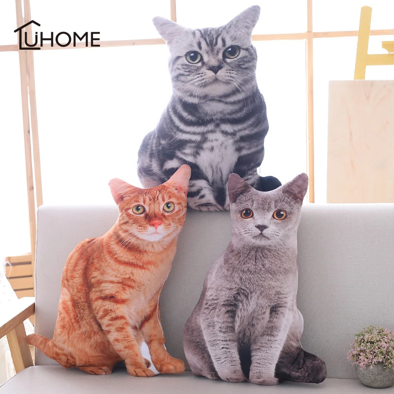 

Kawaii Simulation Plush Cat Pillows Soft Stuffed Dolls Toy Cartoon Animal Cushion Sofa Bed Decor Lovely Plush Toys for Kids Gift