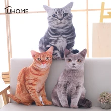 Kawaii Simulation Plush Cat Pillows Soft Stuffed Dolls Toy Cartoon Animal Cushion Sofa Bed Decor Lovely Plush Toys for Kids Gift