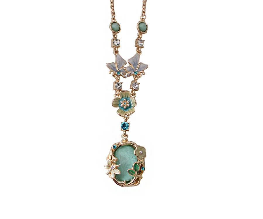 

New Design Fashion Jewelry Zinc Alloy Elegant Cute Flowers Pendant Charming Necklaces For Women Free Shipping
