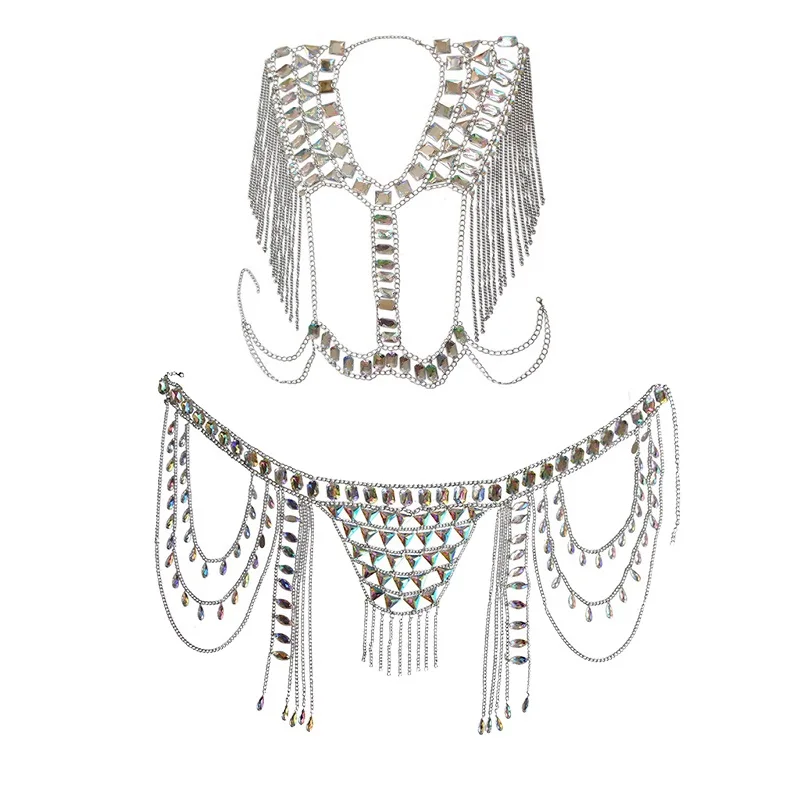 Boho Acrylic Chain Top Beach Bikini Body Chains Bra Fashion Charm Harness Body Accessories Jewelry for Women Jewelry Making