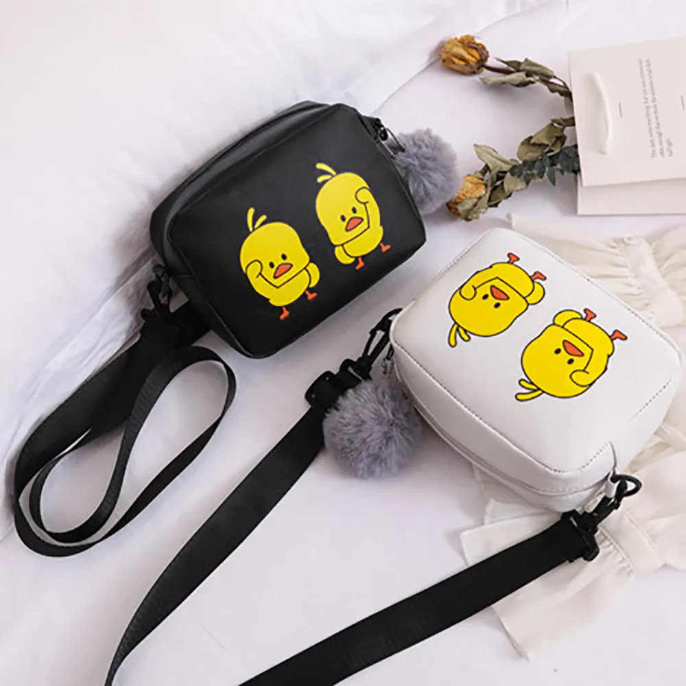 

women crossbody bag sac bandouli re Women Cartoon Duck Mini Shoulder Messenger Bag Cute Student Small Round Bag petit sac femme