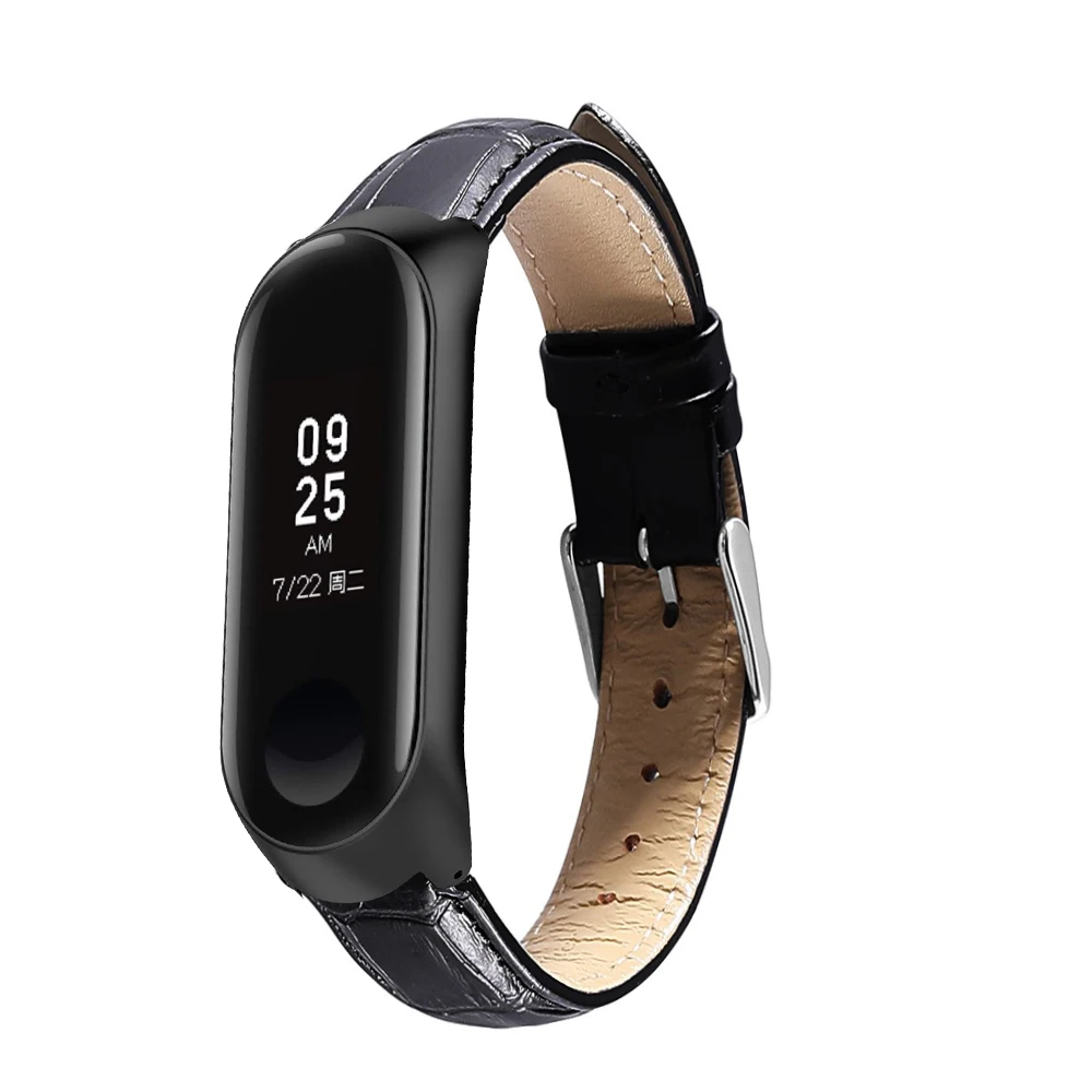 Ремешок кожаный для Xiaomi Mi Band 3 спортивный браслет наручных часов xiaomi mi band