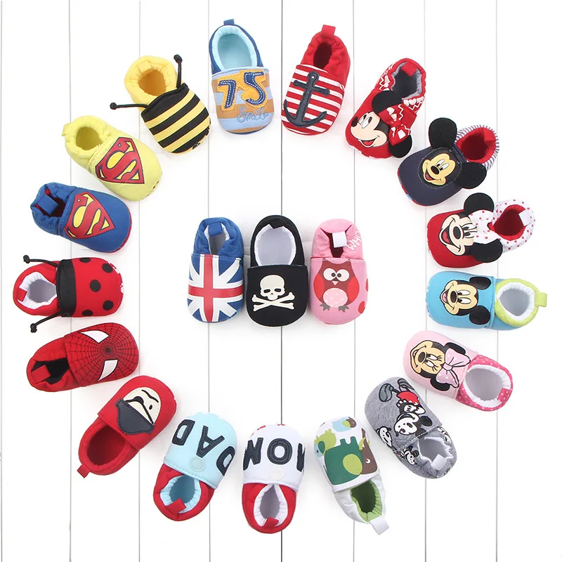 Лидер продаж; Romirus; Осенняя детская хлопковая обувь с мягкой подошвой; нескользящая детская обувь для новорожденных с рисунком Микки Мауса