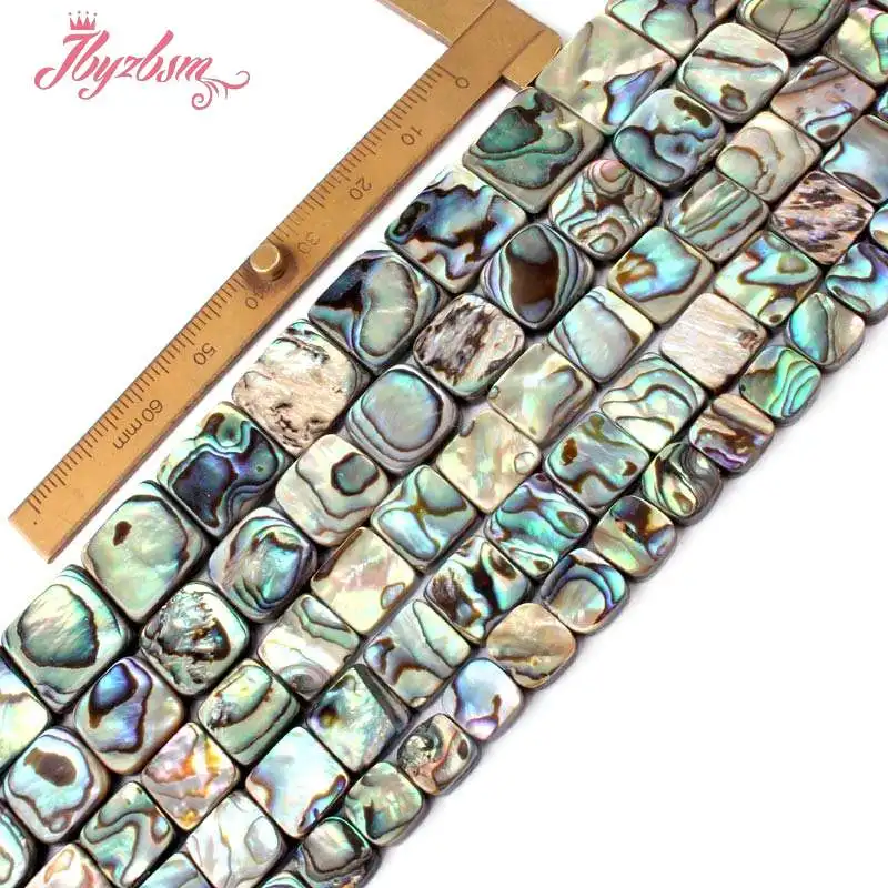 

8.10.12.14mm Smooth Square Abalone Shell Beads Natural Stone Beads For DIY Necklace Bracelats Jewelry Making 15" Free Shipping