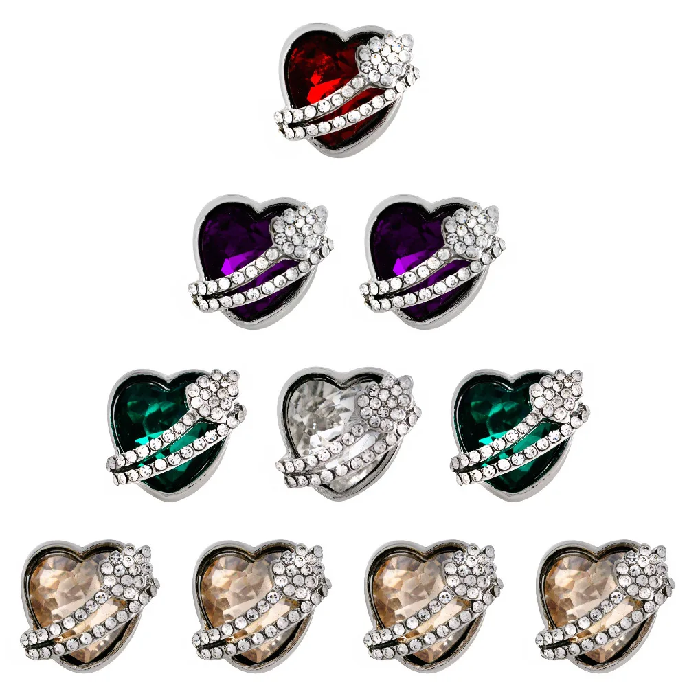 0 : Buy Wholesale Heart snap jewelry 18mm women metal crystal snaps button jewelry ...