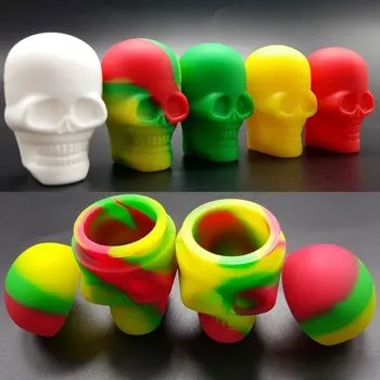 

High Quality Skull Shape Wax Container Jars Box Silicone Container For Oil Crumble Honey Wax Tools Jars Dab Wax Dab Container