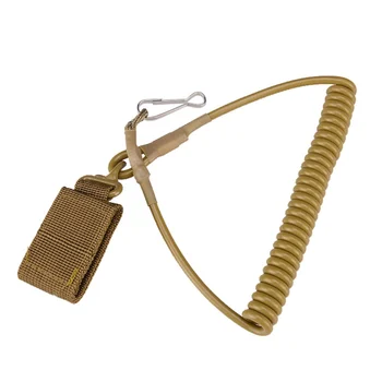 

2018 New Sling Tactical Pistol Elastic Lanyard Spring Retention Rope Keychain Camping Hiking Outdoor Tools
