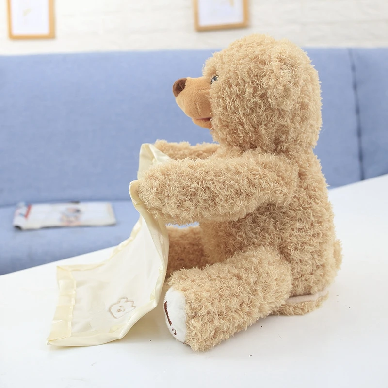 Около 30 см Peekaboo Kiekeboe медведь игрушки с музыкой говорящие плюшевые юмором Ted