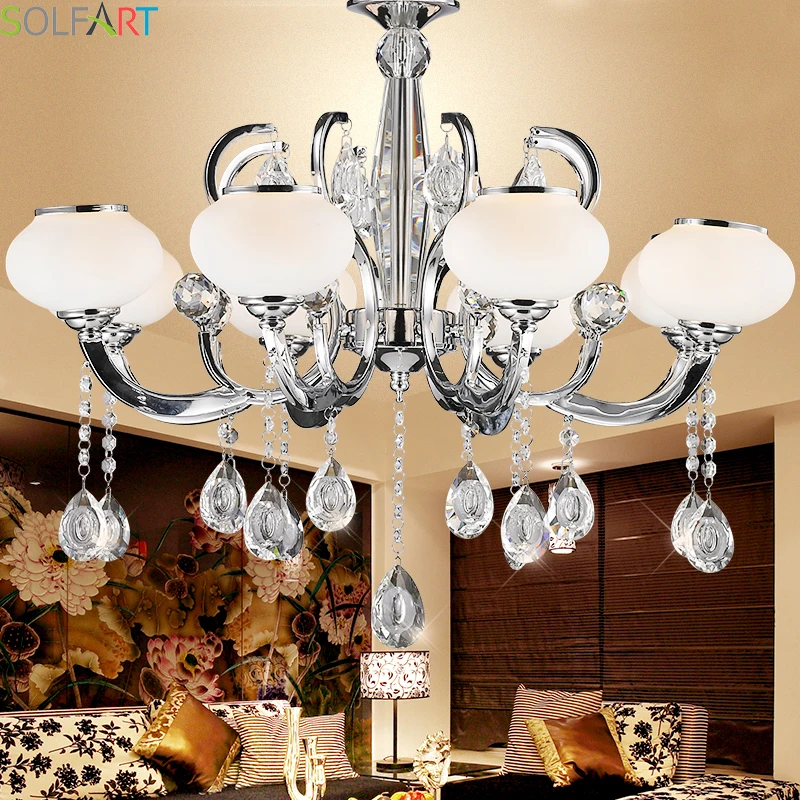SOLFART Crystal Chandelier Branch Lighting K9 Lustre Led Bulbs Modern Chandeliers | Лампы и освещение